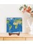 Gift Dünya Haritası Tasarımlı Ahşap Standlı Puzzle Çerçeve-1 1