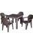 Rattan Masa Takımı 90x90 Camsız Masa 4 Kişilik Polo Rattan Sandalye Seti Bahçe Balkon Teras Takımı 1