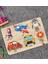 Toys Çocuklar Için 2’li Ahşap Figürlü Eğitici-Öğretici Yapboz Puzzle-5 4