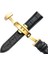 14 mm Deri Altın Kelebek Toka Watchband Siyah (Yurt Dışından) 1