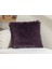 Fluffy Peluş Kırlent Kılıfı 45 x 45 cm Mürdüm 2