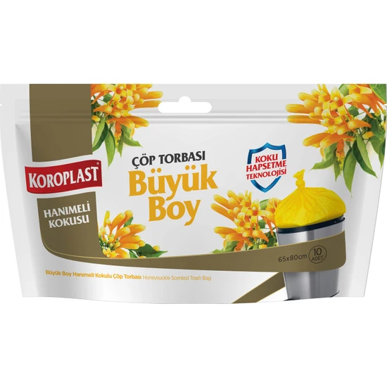 Koroplast Hanımeli Kokulu Büyük Boy Çöp Poşeti 65 x 80 cm