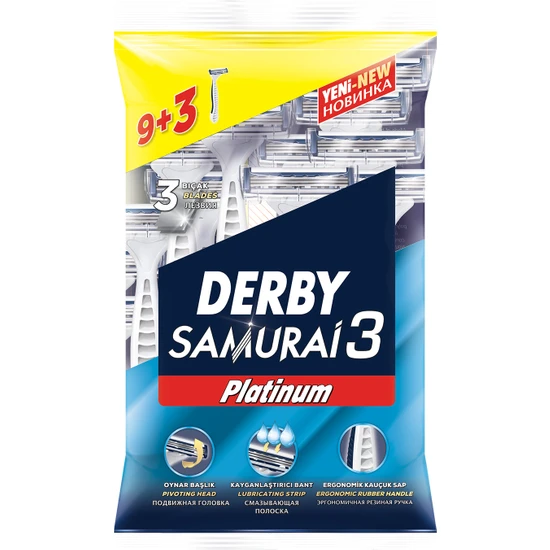 Derby Samurai 3 Platinum 9+3 Poşet x 4 Paket