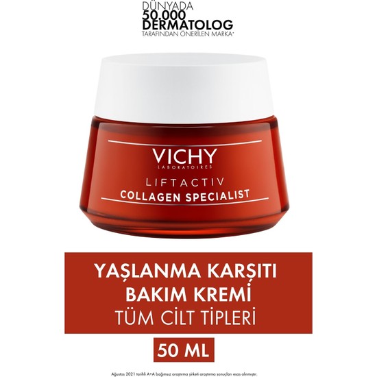 Vichy Liftactiv Collagen Specialist Bakım Kremi Kolajen Üretimini Destekleyici Kırışıklık Karşıtı 50 ml