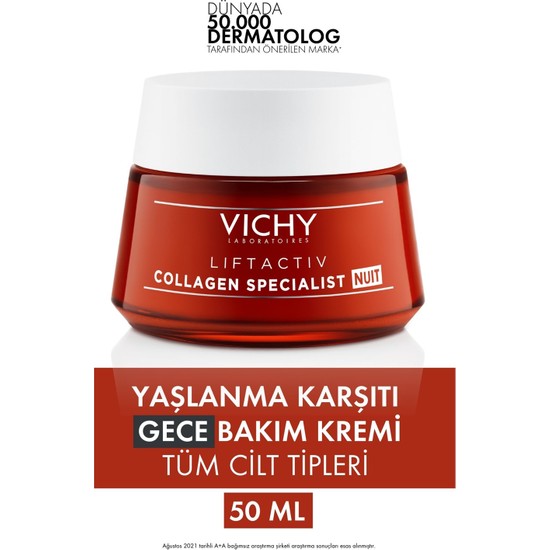 Vichy Liftactiv Collagen Specialist Night 50ML |  Gece Bakım Kremi