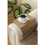 Kemson Ceviz Koltuk Tepsisi Yan Sehpa Tesbih Cevizi 25X50 cm Ortasabit 14 cm Amerikan Servisi