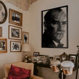 Ferre Monte Atatürk Portresi Metal Duvar Tablosu - 65X99, Siyah
