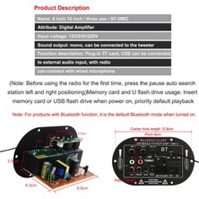 Flameer 5 "araba Bluetooth Amplifikatör Kurulu Mini Stereo Çift Mic ile Yüksek Güç Dıy (Yurt Dışından)