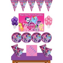 Parti Furyası My Little Pony Doğum Günü 16 Kişilik Afişli My Little Pony Parti Malzemeleri Seti Mor