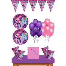 Parti Furyası My Little Pony parti Malzemeleri 24 Kişilik My Little Pony Doğum Günü Süsleri Seti Mor Ekonomik