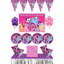 Parti Furyası My Little Pony Doğum Günü 16 Kişilik  70X100 CM Afişli  Pony Parti Malzemeleri Seti Masa Etekli