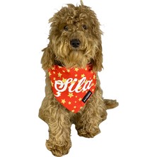 Patimio Isimli Red Gold Stars Tasma Fular Bandana