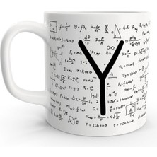 Rock'n Fox Y Harfi Matematik Formül Tasarım Harfli Kupa Bardak