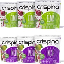 Crispina Çıtır Incir 3 Paket + Crispina Çıtır Elma 3 Paket (Freeze Dried) 20 gr x 6