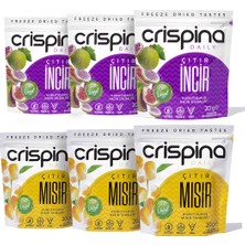 Crispina Çıtır Tane Mısır 3 Paket + Crispina Çıtır Incir 3 Paket (Freeze Dried) 20 gr x 6