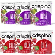 Crispina Çıtır Çilek 3 Paket + Crispina Çıtır Incir 3 Paket (Freeze Dried) 20 gr x 6