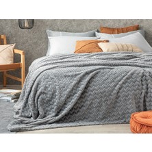 English Home Softy Braid Ombre Super Soft Çift Kişilik Battaniye 200 x 220 cm Gri