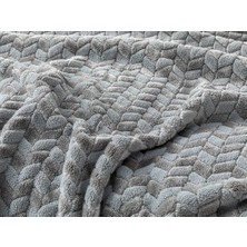 English Home Softy Braid Ombre Super Soft Çift Kişilik Battaniye 200 x 220 cm Gri