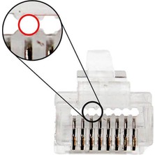 Wozlo Ez RJ45 Cat5/cat6 Yeni Nesil Delikli Konnektör 100 Adet