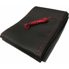 Gürler Oto Kılıf ve Aksesuar Fiat Doblo 2010+ Dikme Direksiyon Kılıfı Noktalı Kırmızı Ip 11 cm