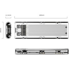 Orico USB3.1 Gen2 Type-C 10Gbps M.2 NVMe SSD Disk Kutusu Gümüş