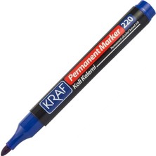 Kraf Permanent Markör Yuvarlak Uc 220 Mavi 12'li Kutu