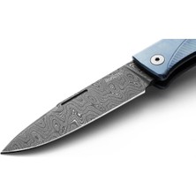 Lionsteel Thrill Damascus Blue Titanium Çakı