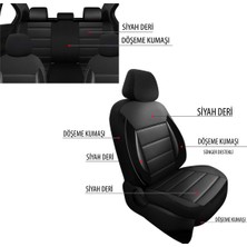 Nice Shop Seat Leon 1999-2012 Uyumlu Koltuk Kılıfı Chaotic Serisi - Siyah