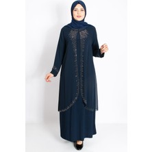 Modaviki Taş Işleme Detaylı Abiye Lacivert MDA2224