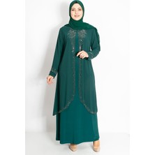 Modaviki Taş Işleme Detaylı Abiye Yeşil MDA2224