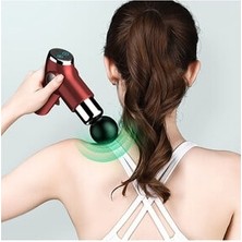 Mega Awm Sessiz Masaj Tabancası Dijital Dokunmatik Masaj Aleti 4 Başlık Titreşimli Yoğurmalı