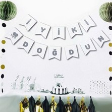 Bal10 Dünyası Iyiki Doğdun Beyaz Gümüş Banner