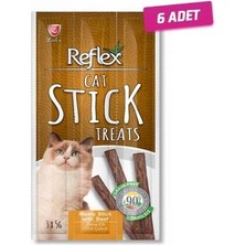 6 Adet - Reflex Dana Etli Tahılsız Stick Kedi Ödül Maması 3x5 gr