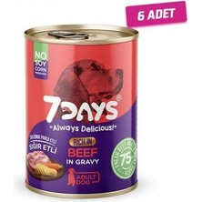 6 Adet - 7days Tahılsız Taze Sığır Etli Soslu Yetişkin Köpek Konservesi 415 gr