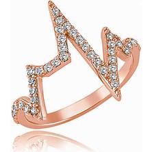 Silver Gümüş Kalp Ritmi Kadın Yüzük