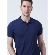 Fabrika Polo Yaka Düz Lacivert Erkek T-Shirt LEGOLAS Y