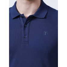 Fabrika Polo Yaka Düz Lacivert Erkek T-Shirt LEGOLAS Y