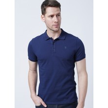 Fabrika Polo Yaka Düz Lacivert Erkek T-Shirt LEGOLAS Y