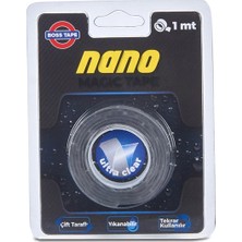 Boss Tape Nano Bant Şeffaf 19 mm x 1 M. Çift Taraflı