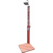 Havuz Duşu Kare Konfor Ahşap Duş Sistemi (Sıcak-Soğuk)