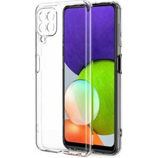 Case 4U Samsung Galaxy M22 Uyumlu Kılıf Kamera Korumalı Yumuşak Şeffaf Ince Süper Silikon