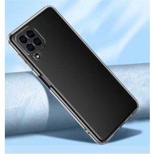 Case 4U Samsung Galaxy M22 Uyumlu Kılıf Kamera Korumalı Yumuşak Şeffaf Ince Süper Silikon