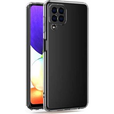 Case 4U Samsung Galaxy M22 Uyumlu Kılıf Kamera Korumalı Yumuşak Şeffaf Ince Süper Silikon