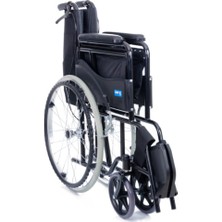 Comfort Plus DM809 Siyah Kumaş Standart Transfer Refakatçı Frenli Tekerlekli Sandalye