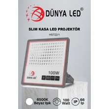 Dünya Led HS.722/1 100W Smd LED Slım Projektör 6500K Beyaz Işık Su Geçirmez Alüminyum Kasa IP66