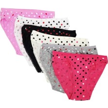 Tutku 0535 Kelebek 6'lı Paket Puantiyeli Elastan Bayan Bikini Külot