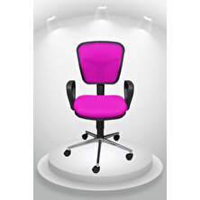 Porziyon Depar Krom - Fileli Ofis Büro Öğrenci Çalışma Koltuğu - Sandalyesi