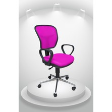 Porziyon Depar Krom - Fileli Ofis Büro Öğrenci Çalışma Koltuğu - Sandalyesi