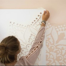 Mandala Art Fabric Mandala Teknik Şablon, 50*50 cm Mandala Yapmak İsteyenler için, 50*50 cm Boyut MFT098