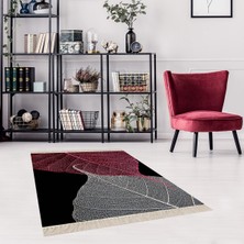 Bona Fortuna Yaprak Desenli Dijital Baskı Yıkanabilir Kaymaz Taban Modern Salon Halısı Yolluk
